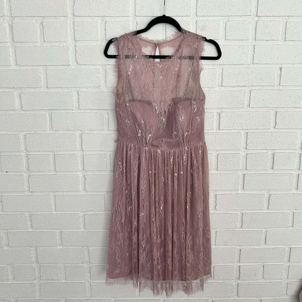 Anthropologie Dress by Hitherto Blush Lace Womens Size 8 - Picture 2 of 11
